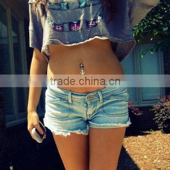 Blue SOCCER BALL Spiral Twister Belly Ring&body jewelry navel ring&SBR rings