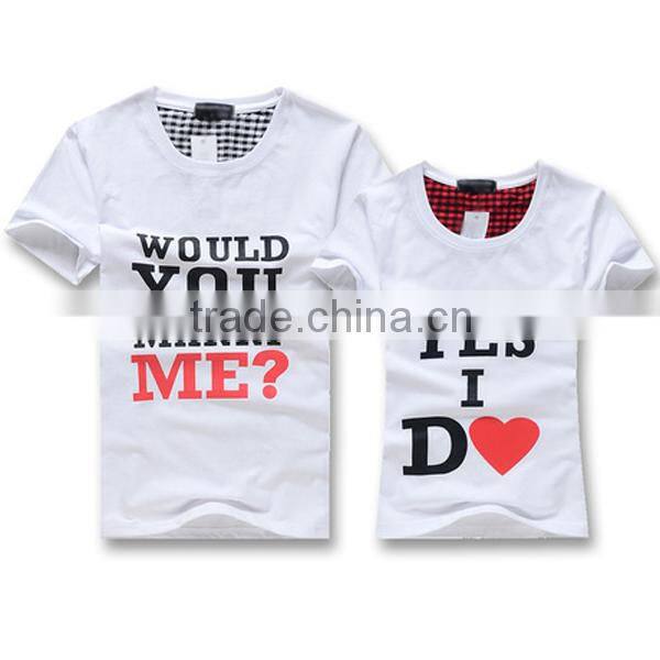 Cotton printing t-shirt for lover , cute couple t-shirt designs , unisex design couple t-shirt (lyt0300070)