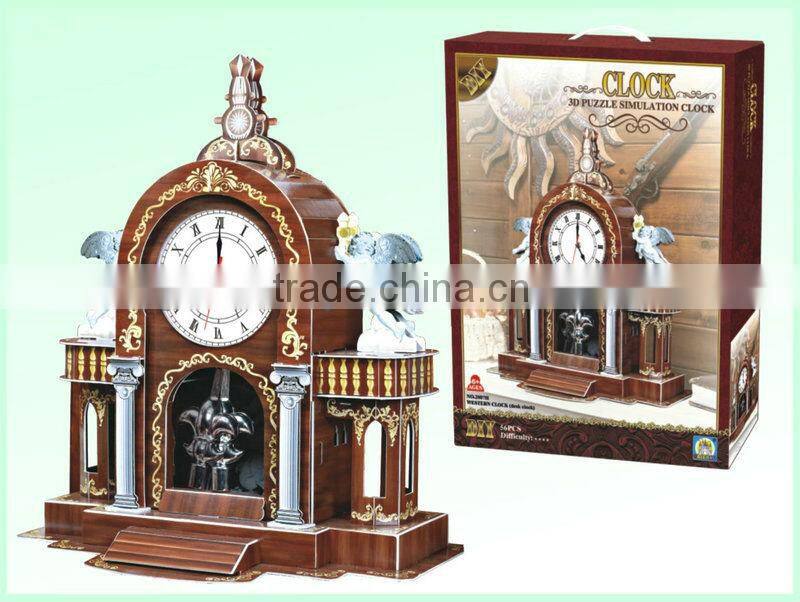 2013 hotsale ship alarm clock 3d puzzle games/children
