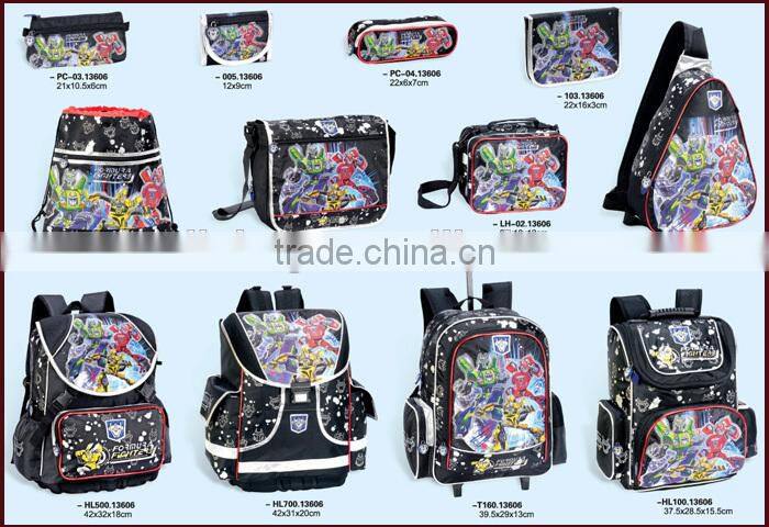 840D Student Black Polyester Kids Shoulder Bag