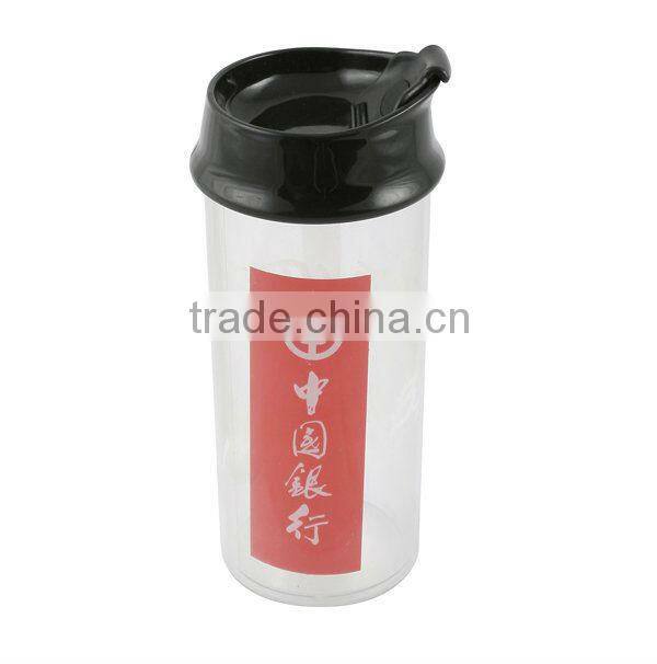 cheap plastic mug with handle and lid/ plastic cup for coffee/coffee cup plastic