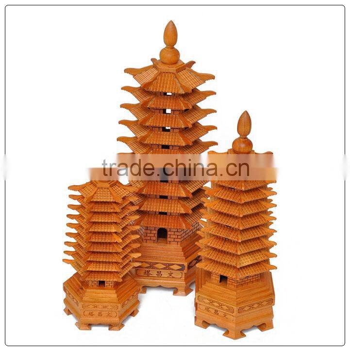 Peach wooden Pagoda,wen chang pagoda hot sales