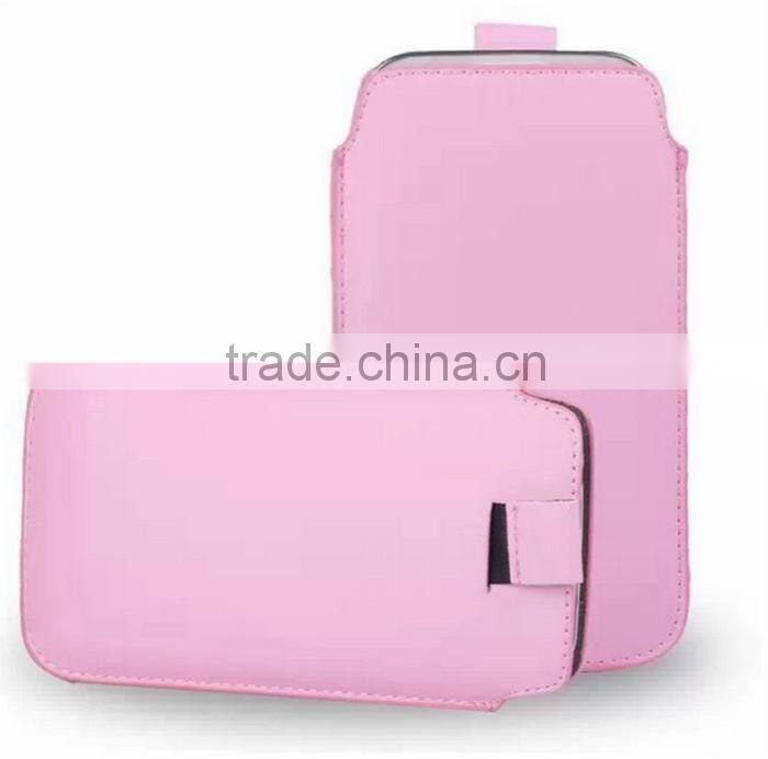 Hot selling fashion leather mobile phone pouch case in Dongguan