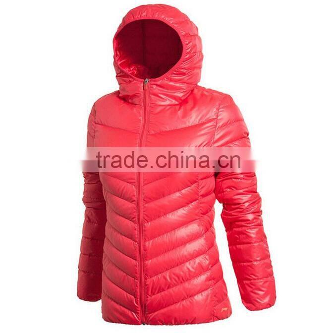 Custom Lightweight Women Pink Puffer Down Coat