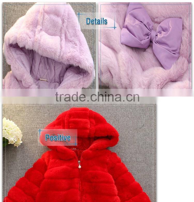 thicked pink fur hoodie jackets girls
