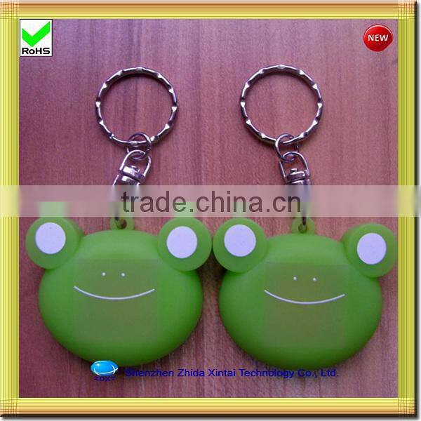 cute yellow duck shape silicone key chain led