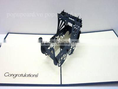 Boat (big size - red colour) 3d pop up greeting card