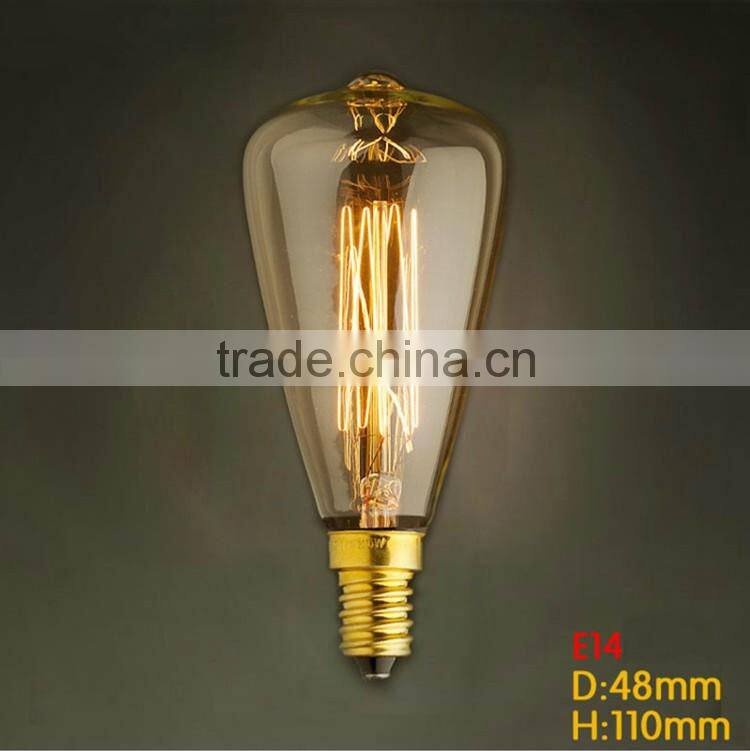 Hot Selling 25W Edison Bulbs Tungsten Filament 110V ST48 Vintage Bulb Light