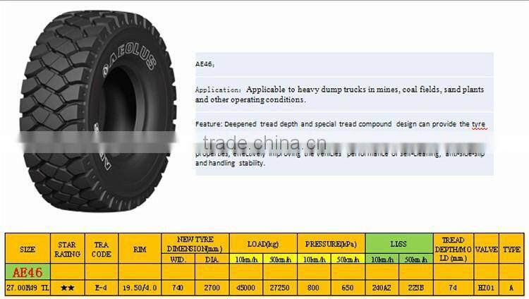 China professinal Mining Dump Truck Tire For Sale