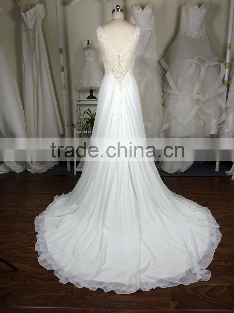 (MY20151223B) MARRY YOU China Custom Made Chiffon Lace Wedding Dress 2016