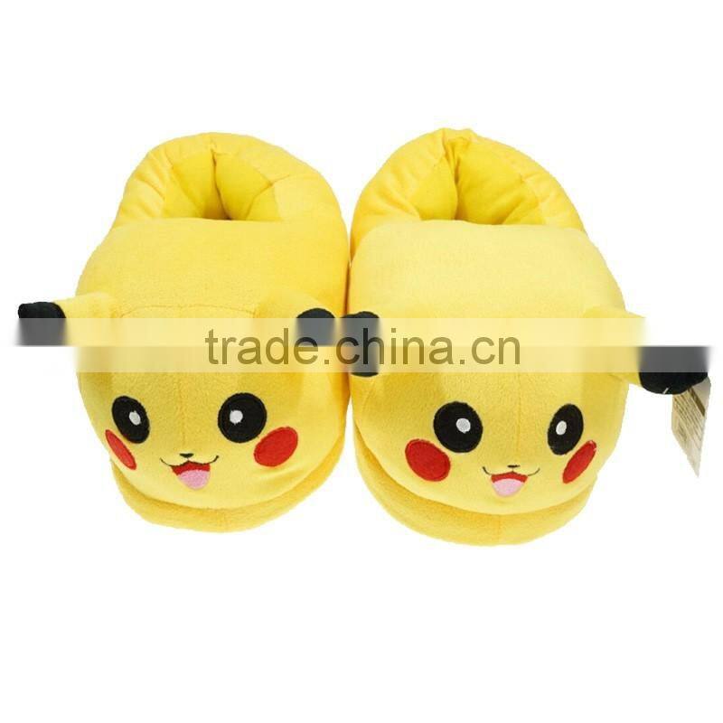 Anime cartoon charater Pokemon pikachu plush slippers