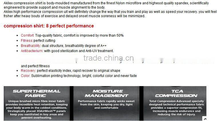 2014 long sleeve compression shirt fashion design compression shirt