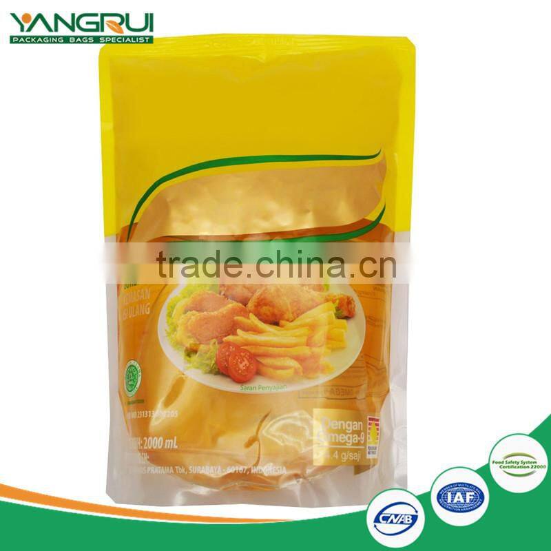 stand up pouch essential oil plastic packaging laminated spout bag