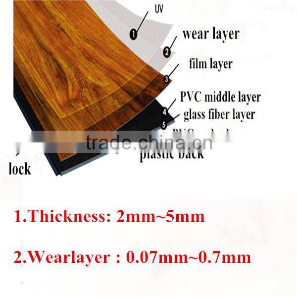 lock flooring outdoor waterproof wooden plastic flooring /PVC lock floor