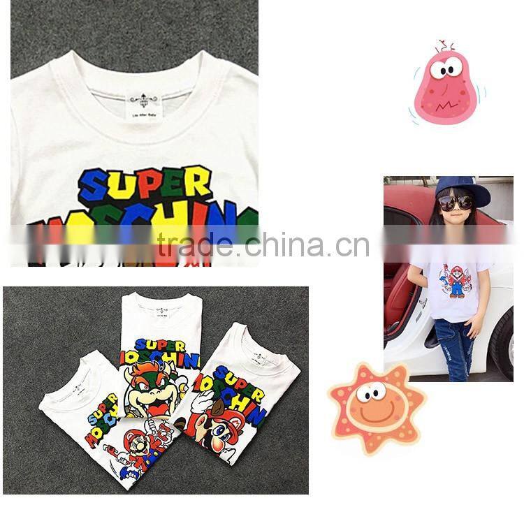 Lovely Summer Soft Family Clothing Cartoon Printed Children T-Shirt For Promotion