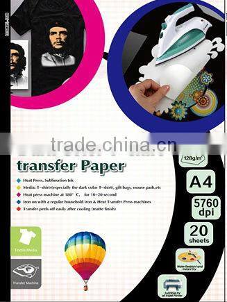 A4 128g dark color T-shirt transfer paper guangzhou manufacturer