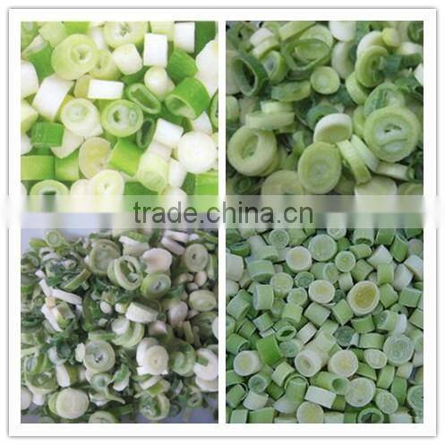 IQF Frozen green scallion cut with high quality