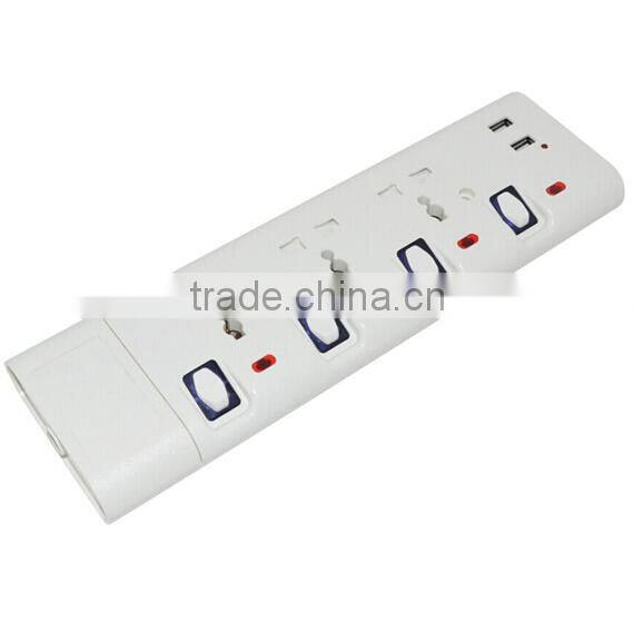 New design 2014 10-16A 250V 5way Extension electrical power strip