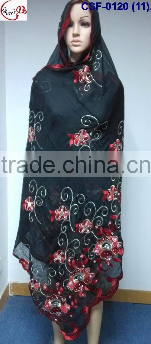 CSF-0120(8) 2016 hot sale Muslim scarf, embroidery scarves, shawls, wrap and pashmina