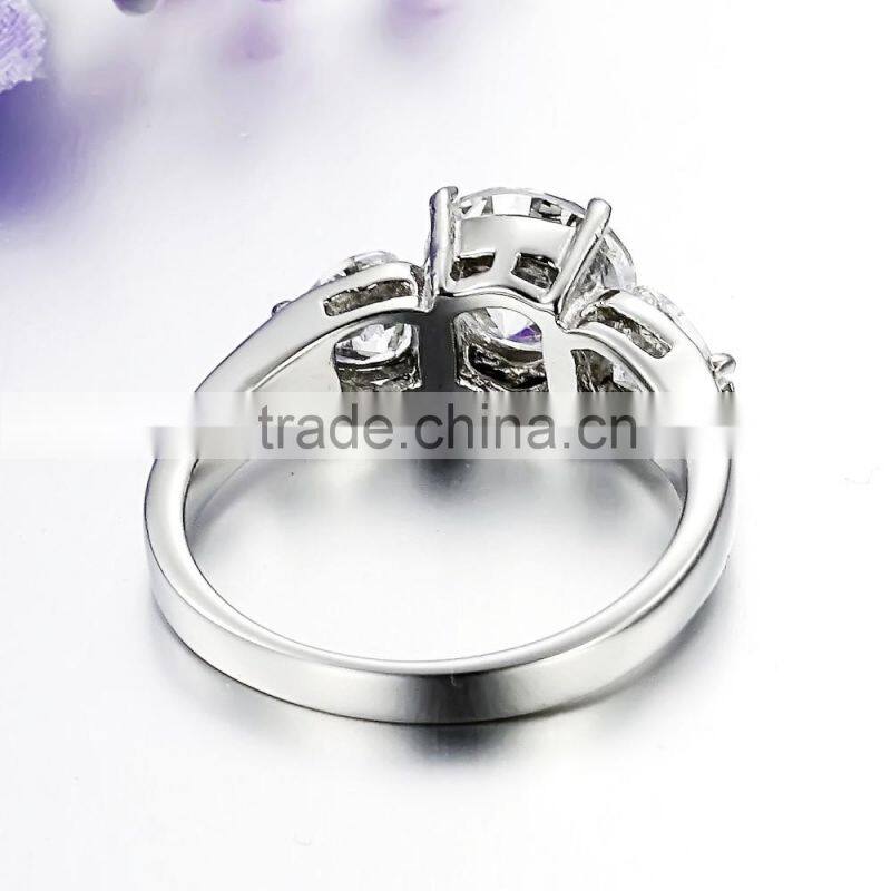 China Wholesale Diamond Design Silver Wedding Ring Set