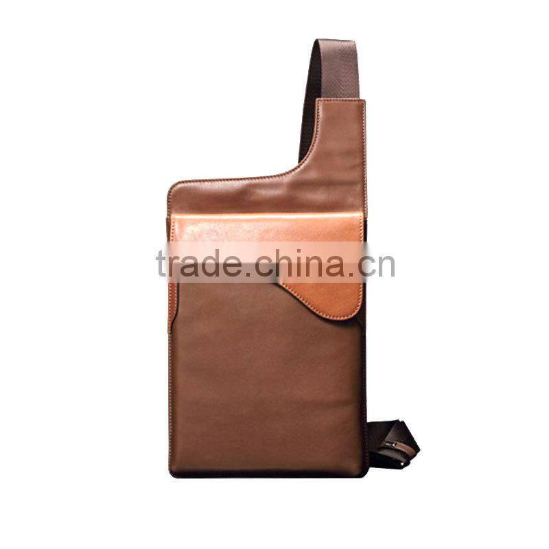 2015 New arrival fashion design genuine cowhide leather men chest bag,small cross body messenger bag for men,sport bags