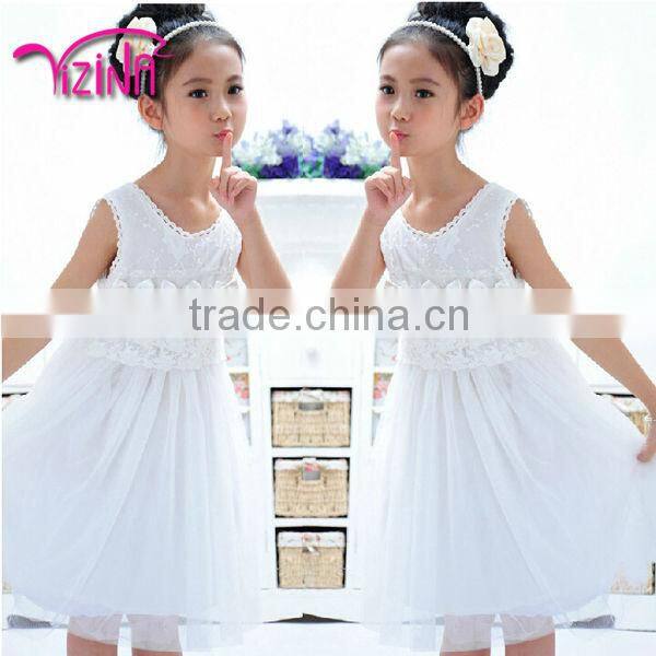 Fshion young little queen flower girl net dress