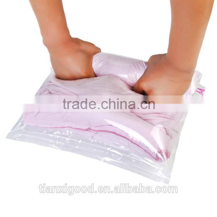 roll-up save space vacuum packing bag,cloth vacuum plastic bag