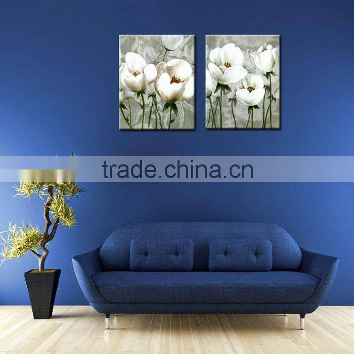Home Decoration Print Beautiful White Flower Oil Painting