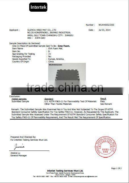 EVA floormat for laminate flooring