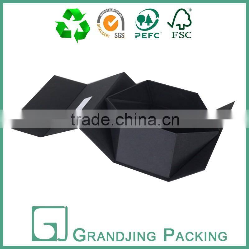 High quality recycled black folding packaging paper box