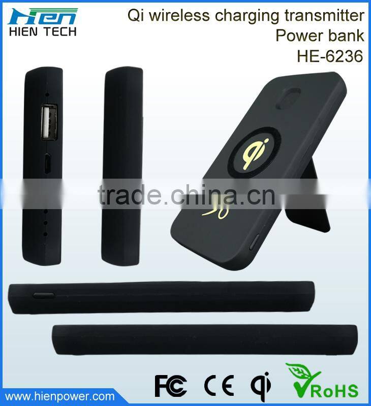 High Quality Qi Wireless Charger Power Bank 6000mAh Rechargeable Battery USB Charging Pad Powerbank for Mobile
