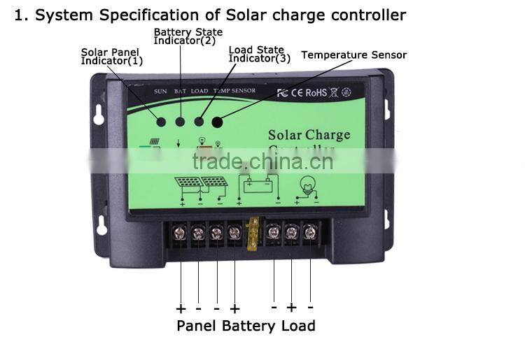 China 12v and 24V 20a solar charge controller
