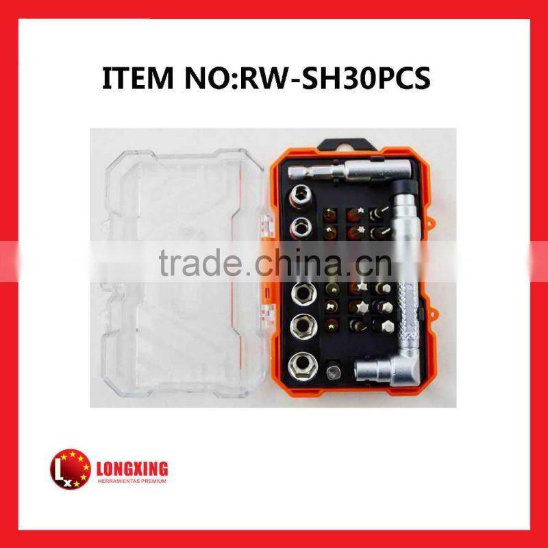 factory supply 30pcs ratchet socket with bit set rw-sh23pcsa magnetic