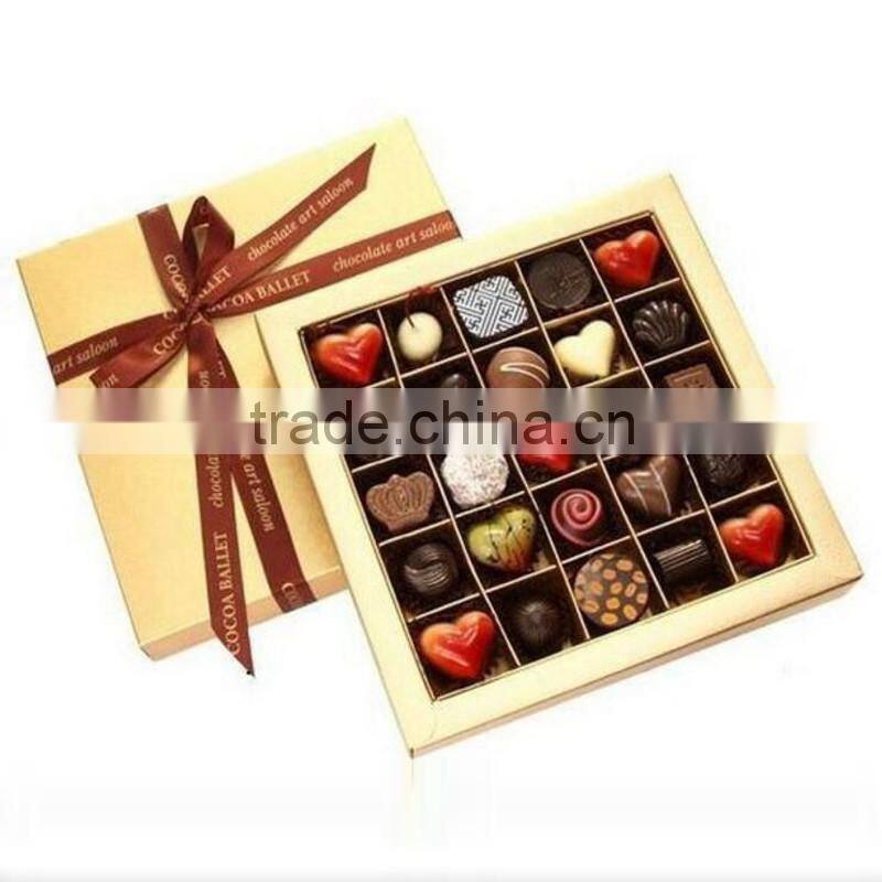 Best chocolate packaging box with plastic tray and ribbon