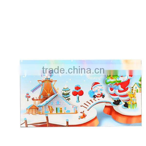 Custom good sell a5 size marry christmas greeting card in paper