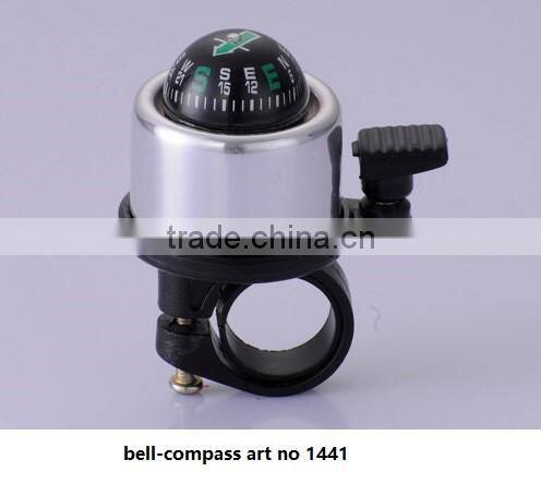 Aluminium alloy blue white red yellow novelty China bicycle bike bell with compass