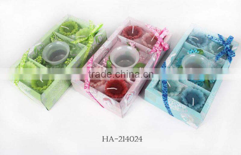 lotus flower shape floating candle gift set
