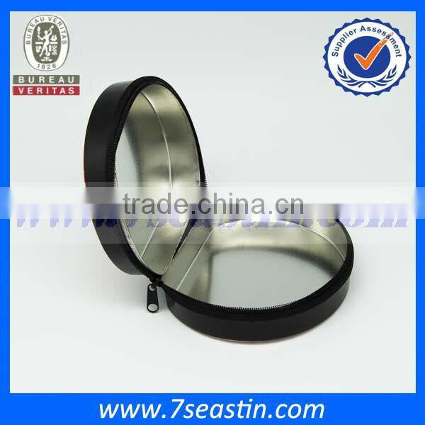 two pieces tinplate with zipper DVD tin case, CD bag box wholesale