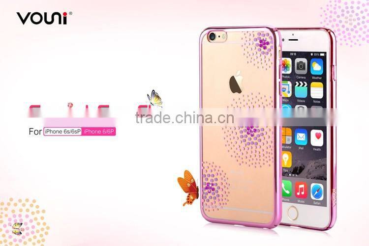 2017 Cell Phone Trending Products Crystal Electroplating PC Back Cases Cover For Iphone 6 6S 6 Plus