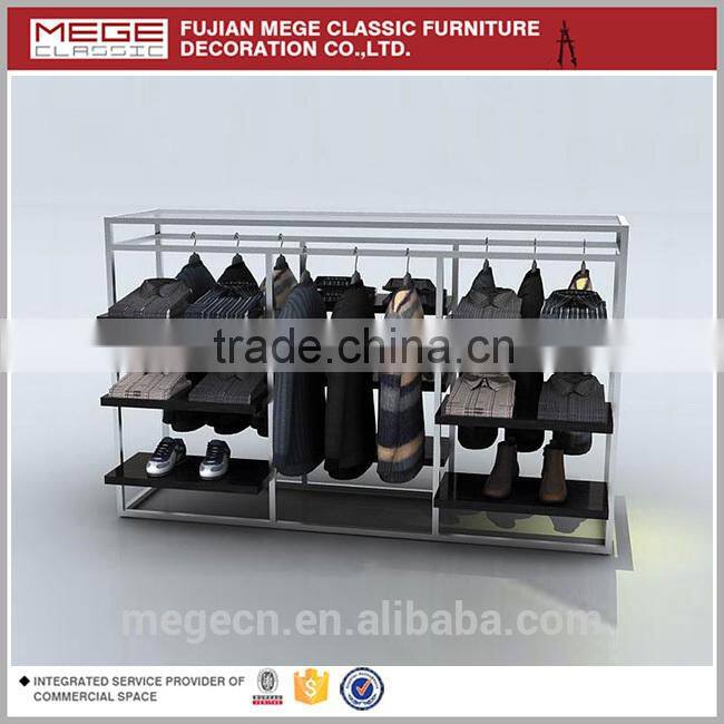 Decorative wood clothes display shelf