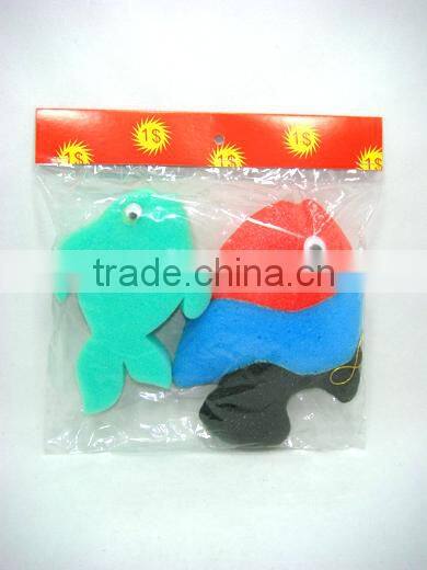 2pcs colorful Fish Shape Bath Sponges