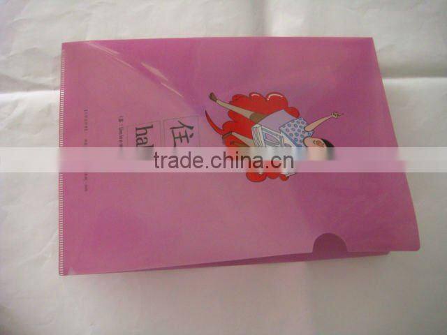 transparent plastic file folder L-shape document folder