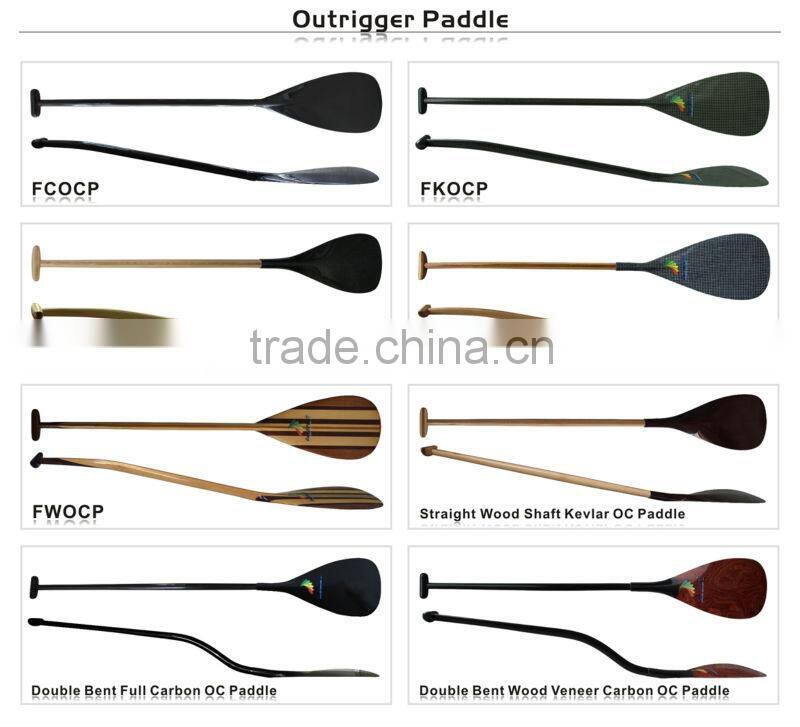2016 Full Carbon Fiber with Single Bent Shaft Outrigger Canoe Paddle of the Largest Paddle Manufacture in China