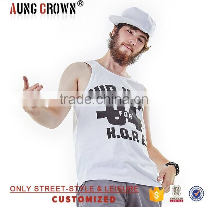 OEM men's white tank top sexy boy tank top