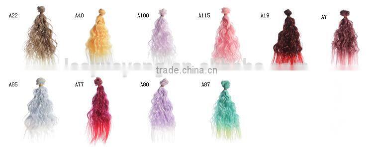 25cm Long Wavy Hair Extension Doll Wigs DIY Hairpiece