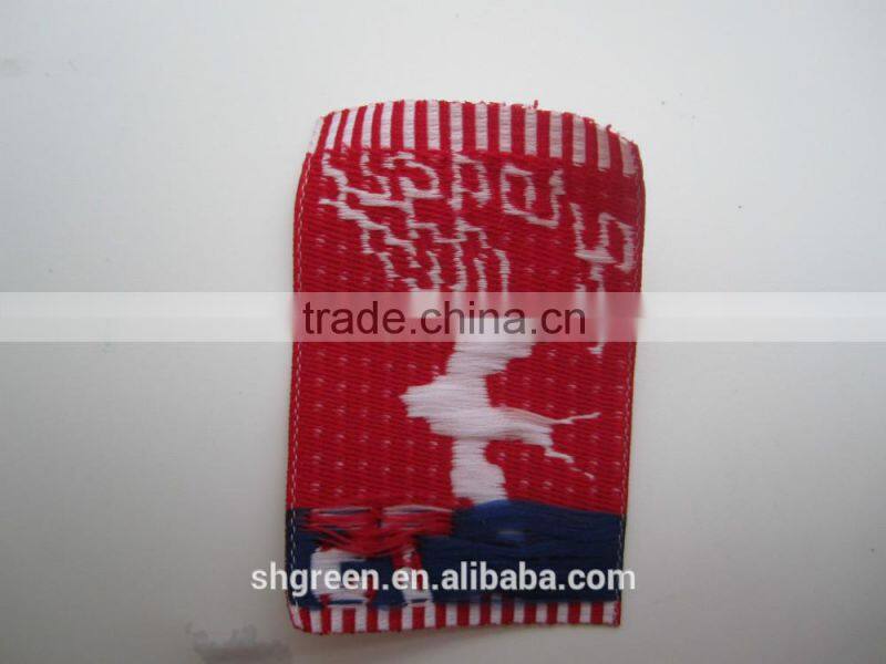 high definition soft damask woven labels,weaving letters design tags