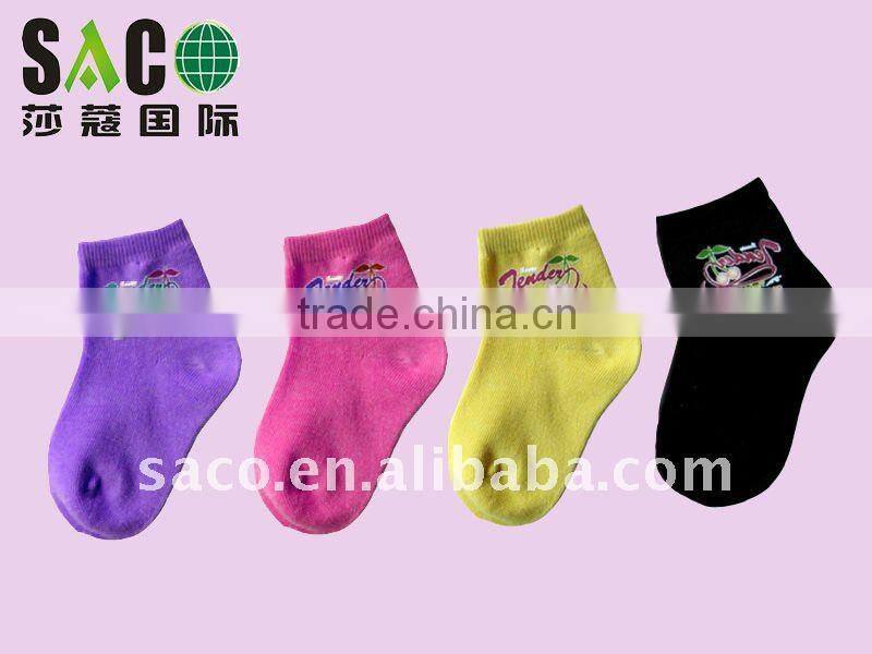 colorful children socks with printing logo