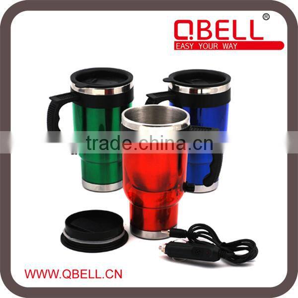 stainless steel and plastic heated travel mug for car/water mug /car mug