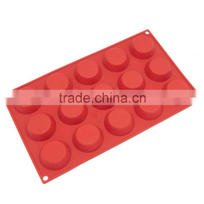 15-Cavity Mini Cheesecake, Pudding, Tart, and Muffin Silicone Cake Mold