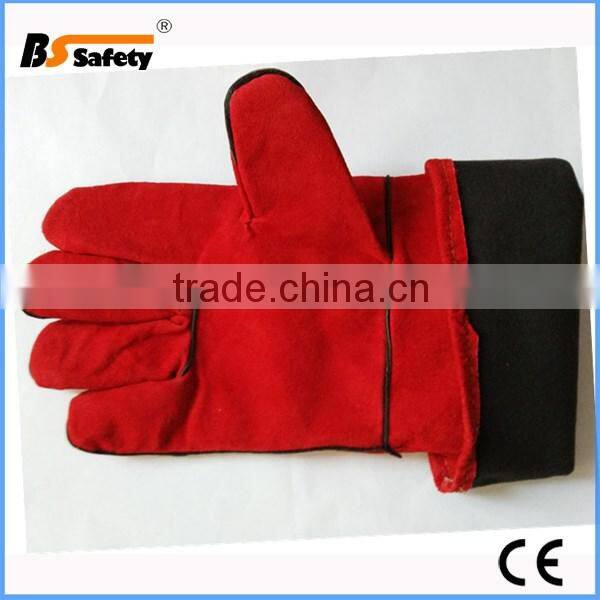 BSSAFETY Softtextile cow leather welding work gloves from China